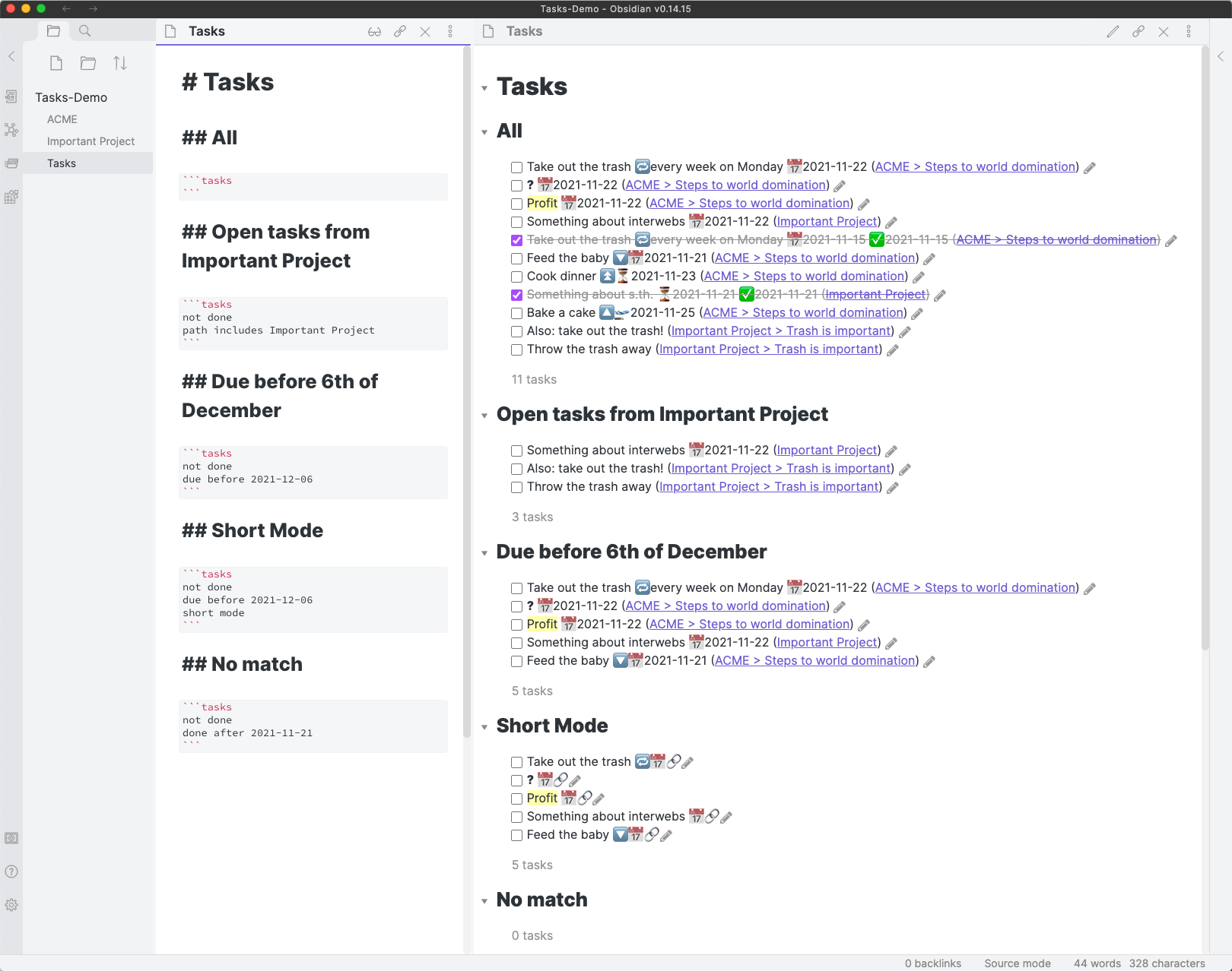 Tasks